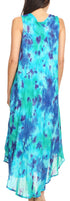 Sakkas Neja Women's Casual Maxi Summer Sleeveless Loose Fit Tie Dye Tank Dress