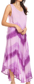 Sakkas Neja Women's Casual Maxi Summer Sleeveless Loose Fit Tie Dye Tank Dress