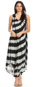 Sakkas Neja Women's Casual Maxi Summer Sleeveless Loose Fit Tie Dye Tank Dress