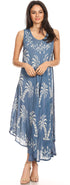 Sakkas Irene Women's Casual Tie-dye Maxi Summer Sleeveless Loose Fit Tank Dress