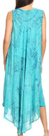 Sakkas Irene Women's Casual Tie-dye Maxi Summer Sleeveless Loose Fit Tank Dress