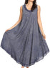 Sakkas Irene Women's Casual Tie-dye Maxi Summer Sleeveless Loose Fit Tank Dress