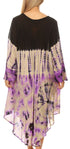 Sakkas Dori Women's Long Sleeves Casual Loose Swing Midi Dress Caftan Cover-up