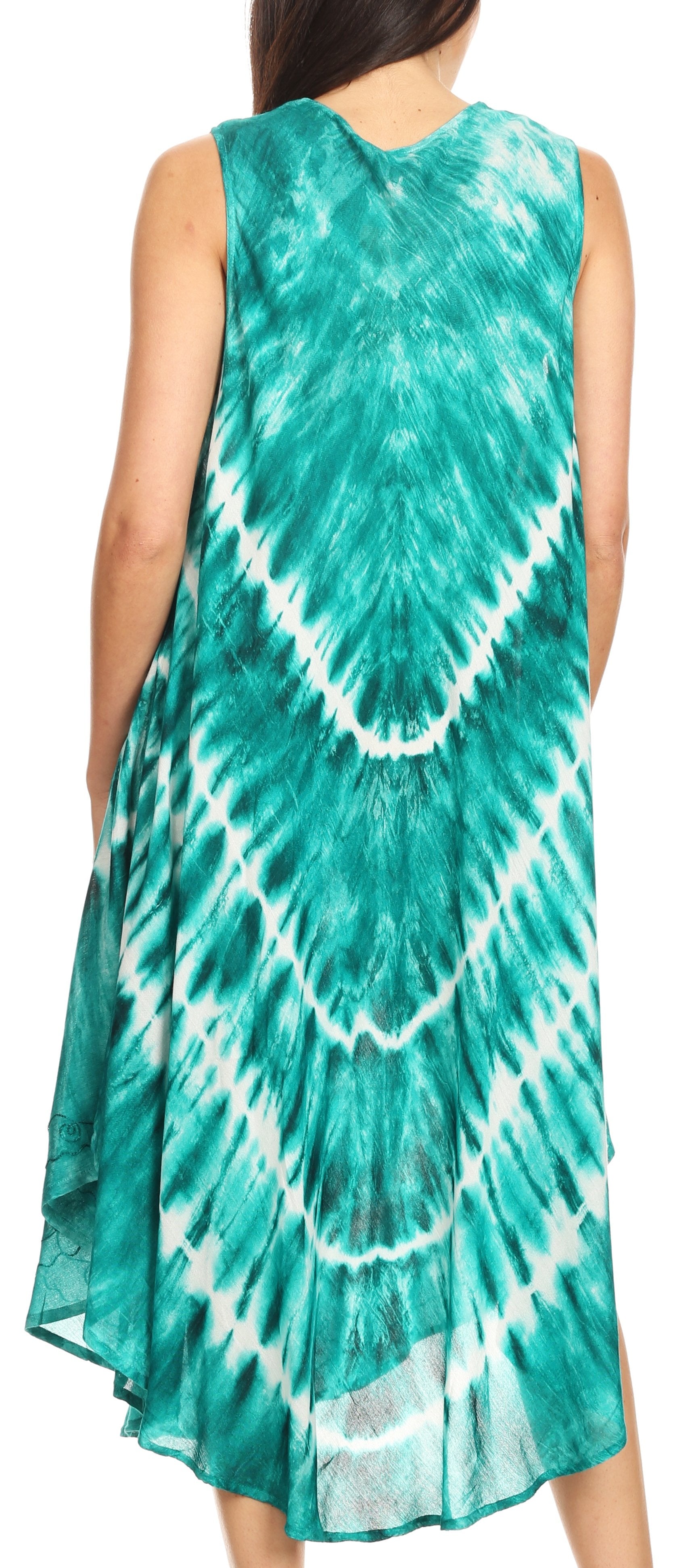 Vestido largo informal sin mangas con efecto tie-dye y tirantes finos para mujer de Sakkas Ambra