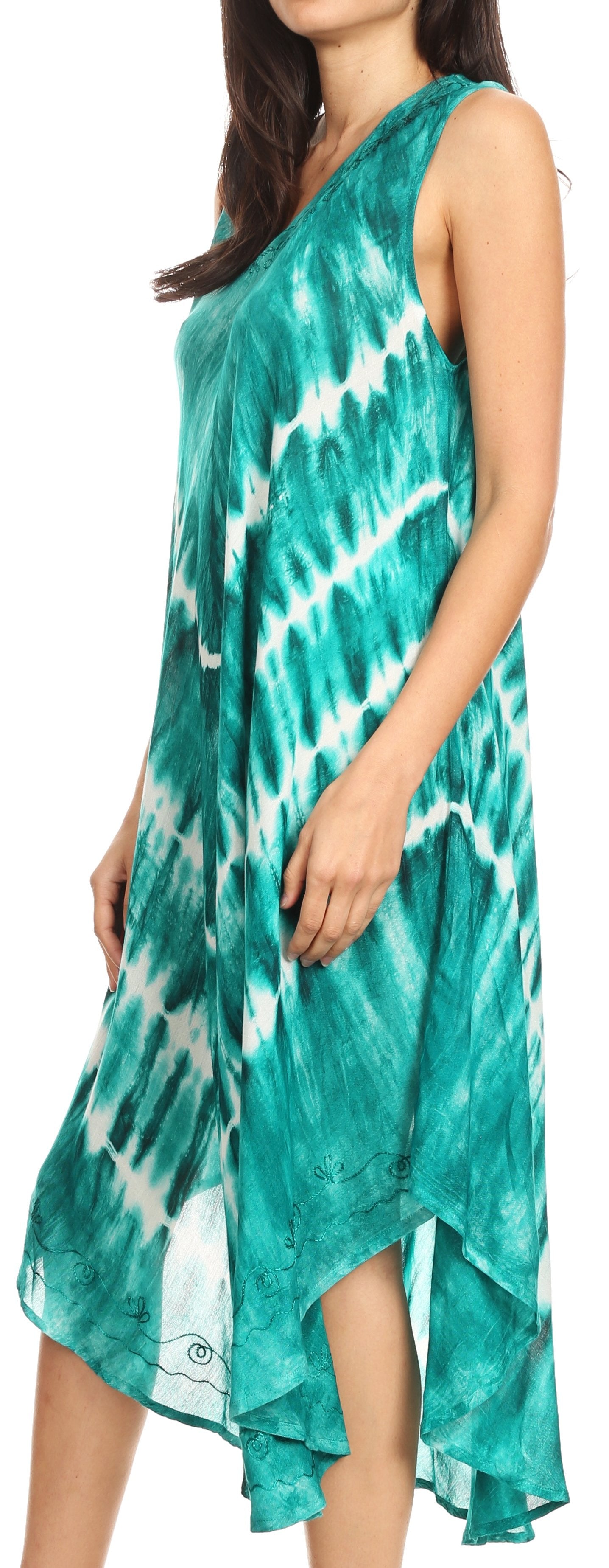 Vestido largo informal sin mangas con efecto tie-dye y tirantes finos para mujer de Sakkas Ambra