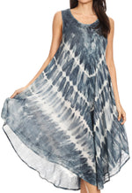 Vestido largo informal sin mangas con efecto tie-dye y tirantes finos para mujer de Sakkas Ambra