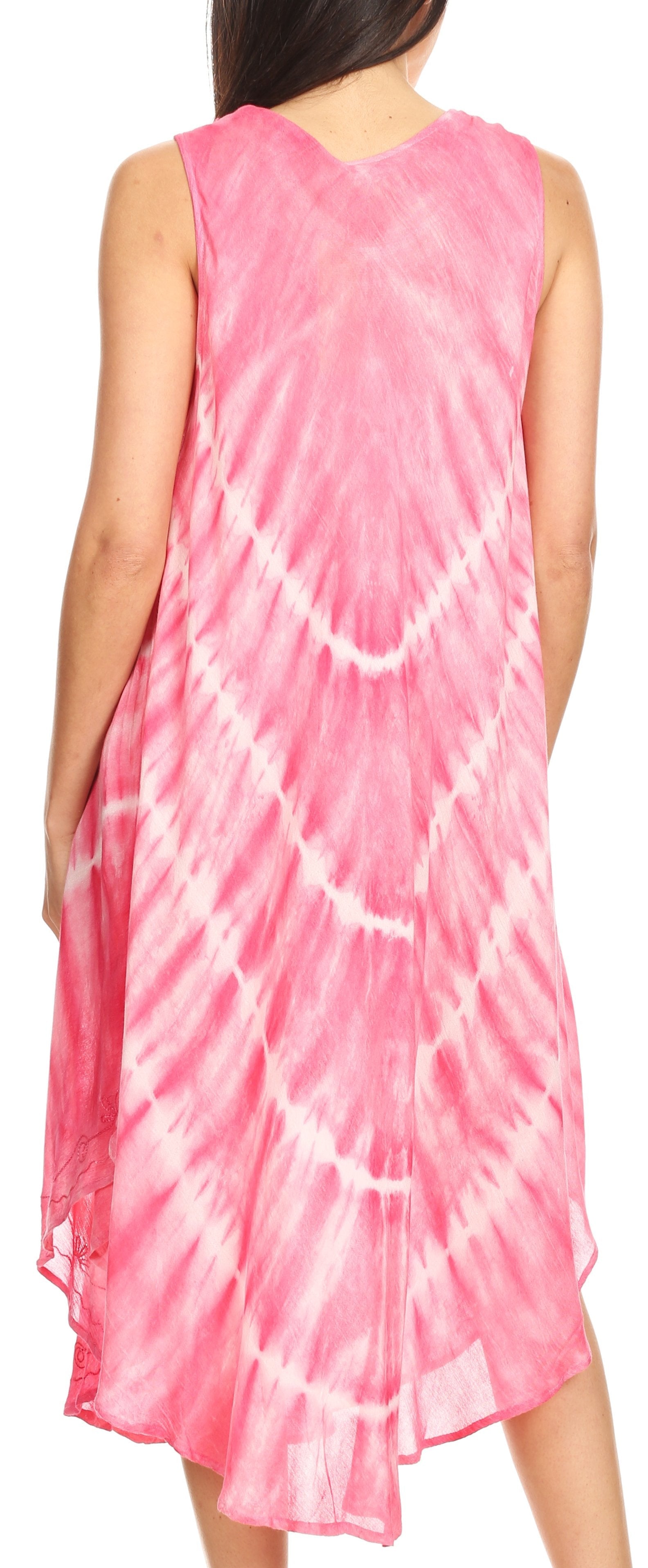 Vestido largo informal sin mangas con efecto tie-dye y tirantes finos para mujer de Sakkas Ambra