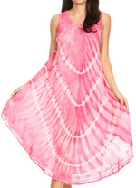 Vestido largo informal sin mangas con efecto tie-dye y tirantes finos para mujer de Sakkas Ambra