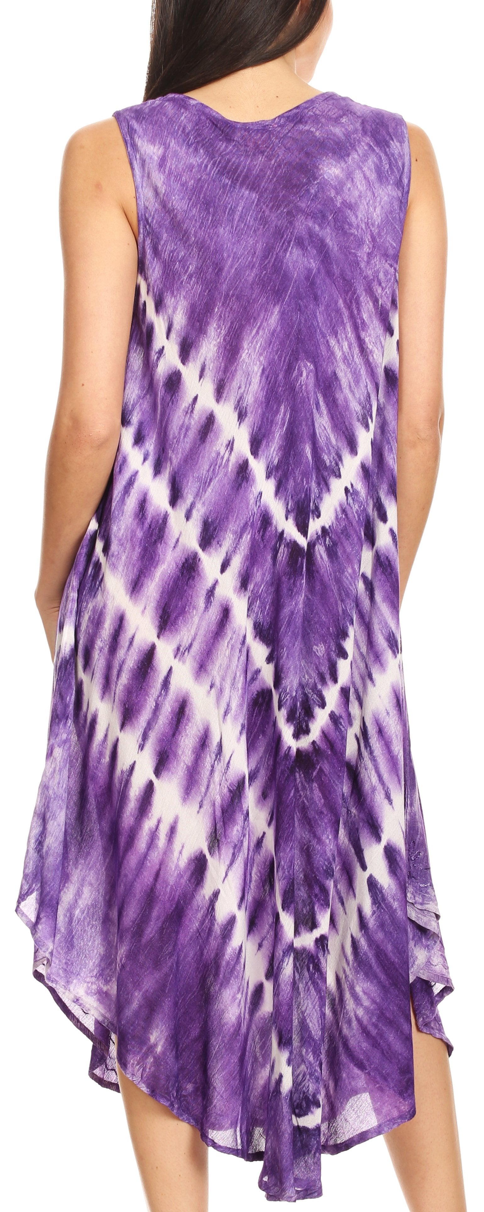 Vestido largo informal sin mangas con efecto tie-dye y tirantes finos para mujer de Sakkas Ambra