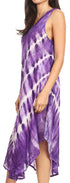 Vestido largo informal sin mangas con efecto tie-dye y tirantes finos para mujer de Sakkas Ambra