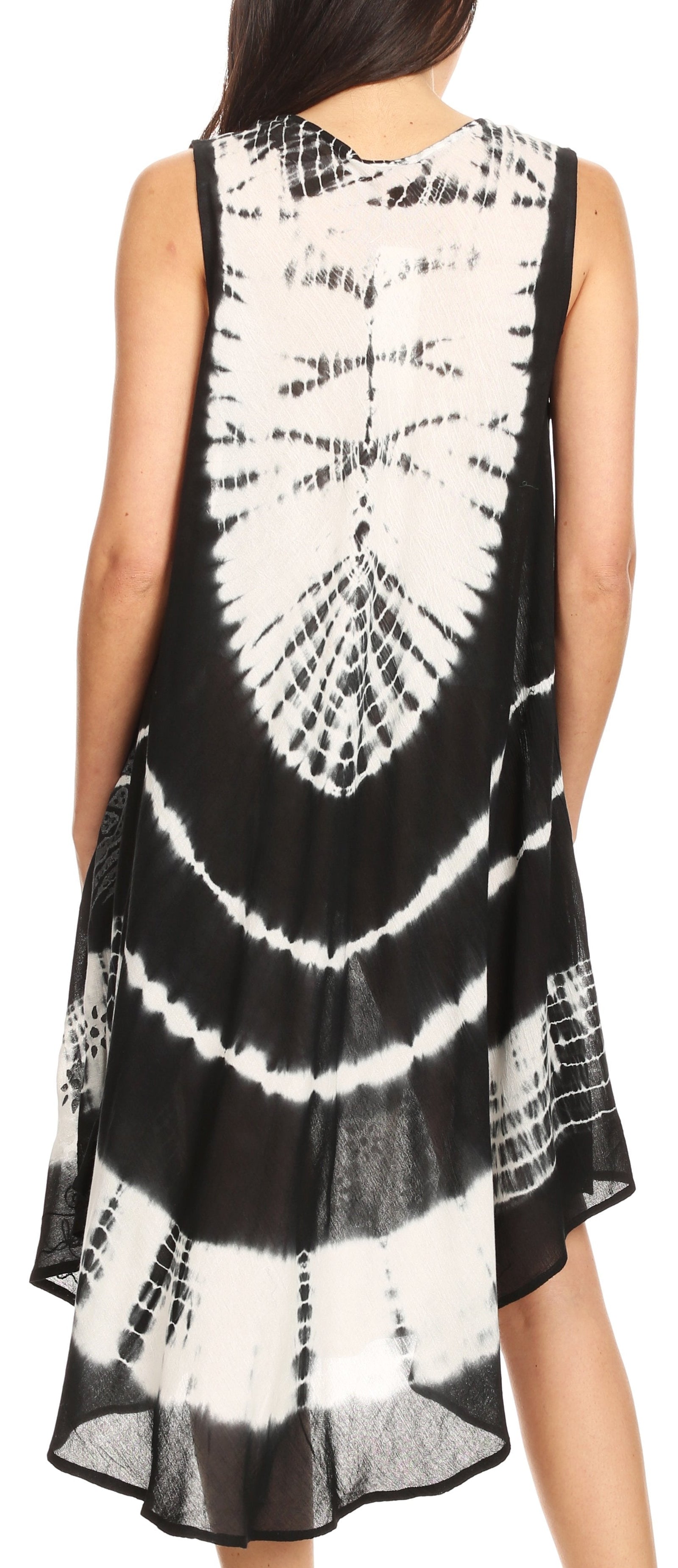Vestido largo informal sin mangas con efecto tie-dye y tirantes finos para mujer de Sakkas Ambra
