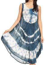 Vestido largo informal sin mangas con efecto tie-dye y tirantes finos para mujer de Sakkas Ambra