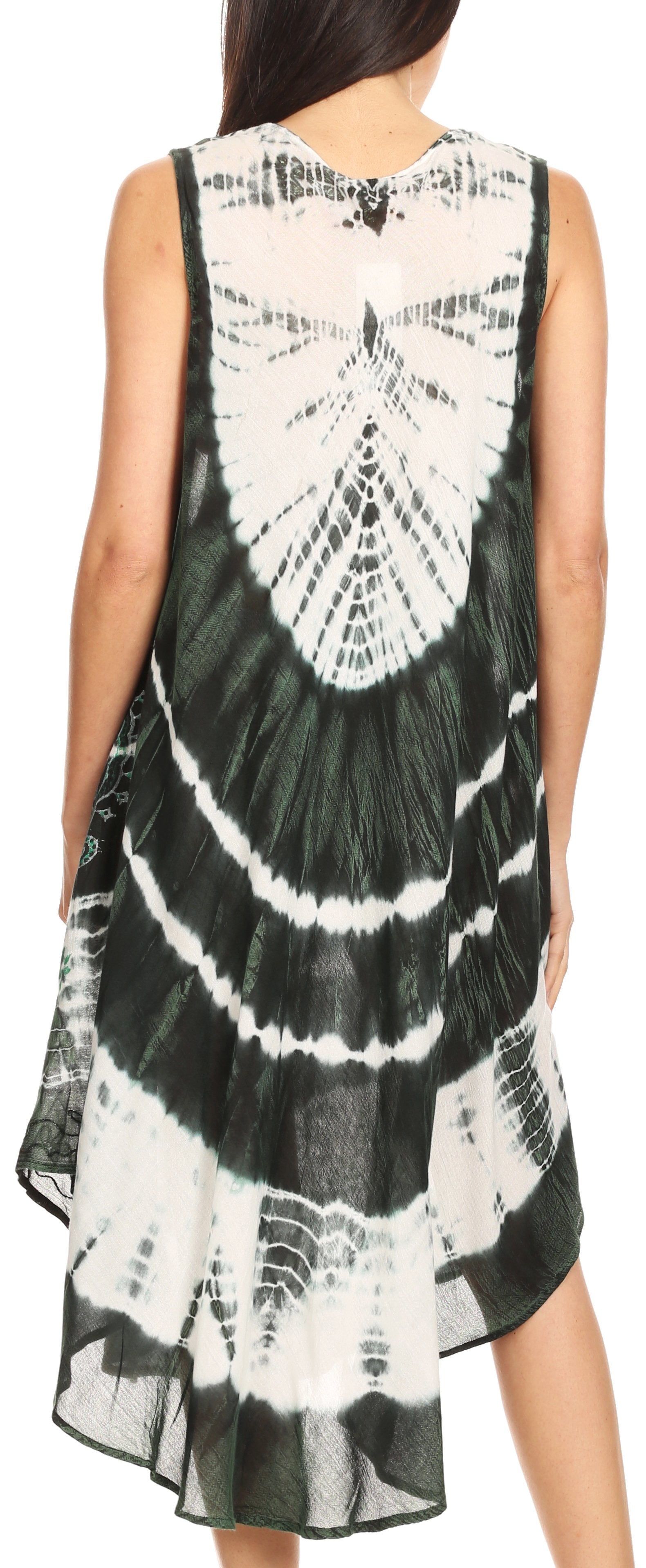 Vestido largo informal sin mangas con efecto tie-dye y tirantes finos para mujer de Sakkas Ambra