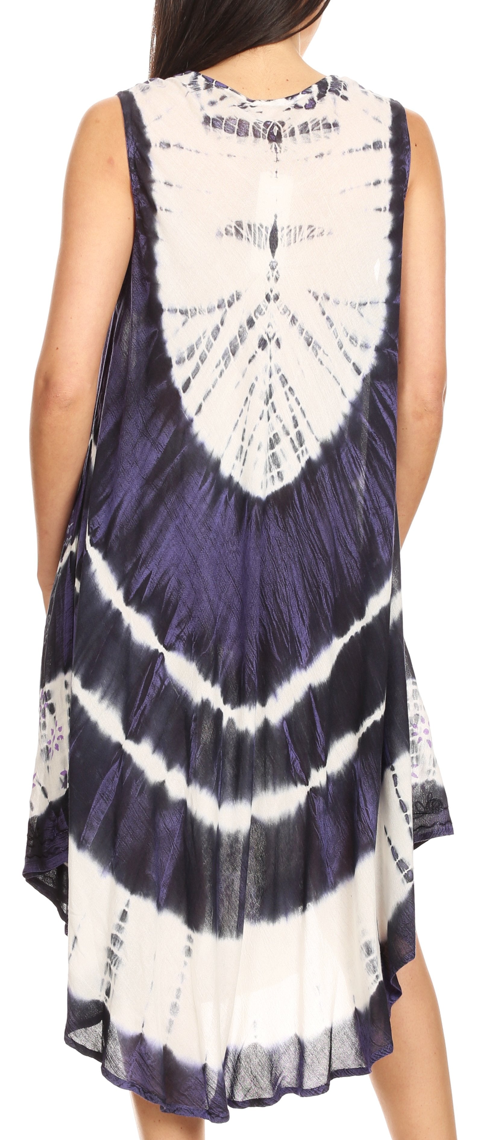 Vestido largo informal sin mangas con efecto tie-dye y tirantes finos para mujer de Sakkas Ambra