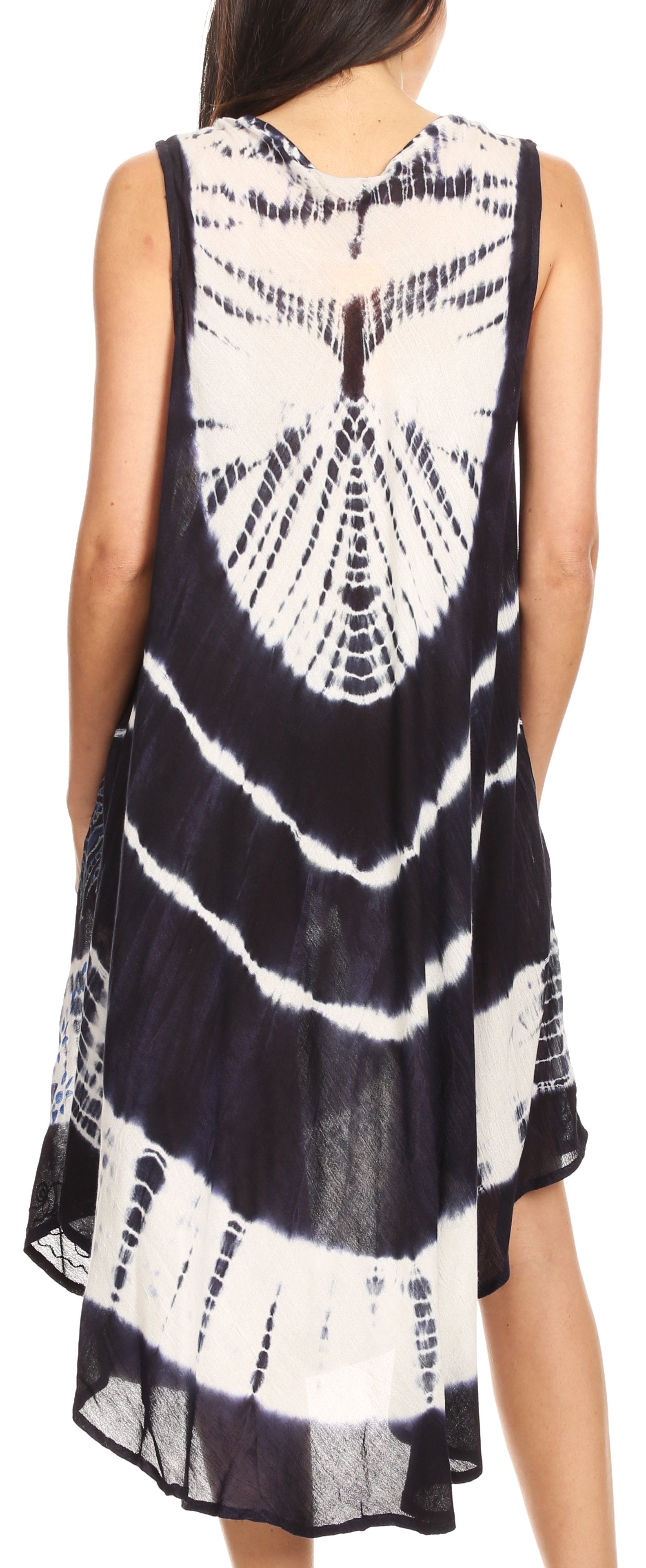 Vestido largo informal sin mangas con efecto tie-dye y tirantes finos para mujer de Sakkas Ambra
