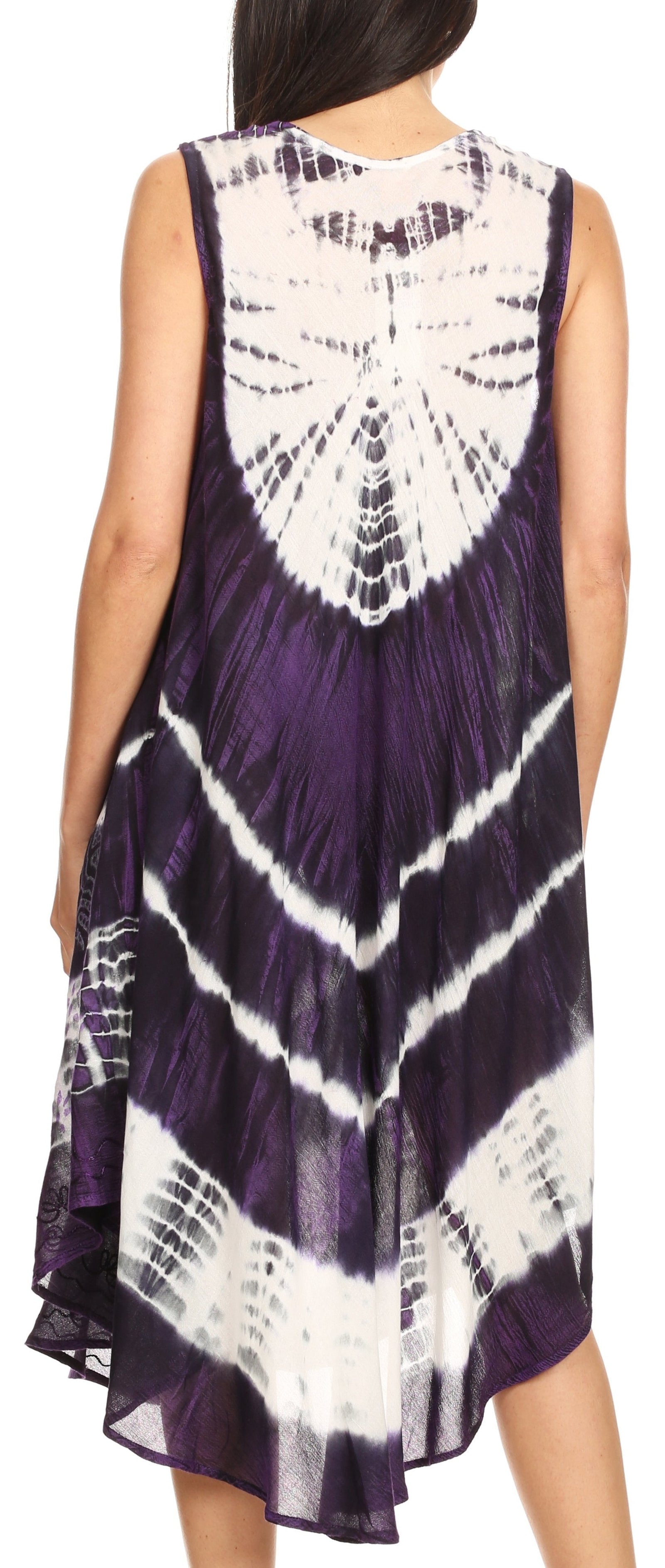 Vestido largo informal sin mangas con efecto tie-dye y tirantes finos para mujer de Sakkas Ambra