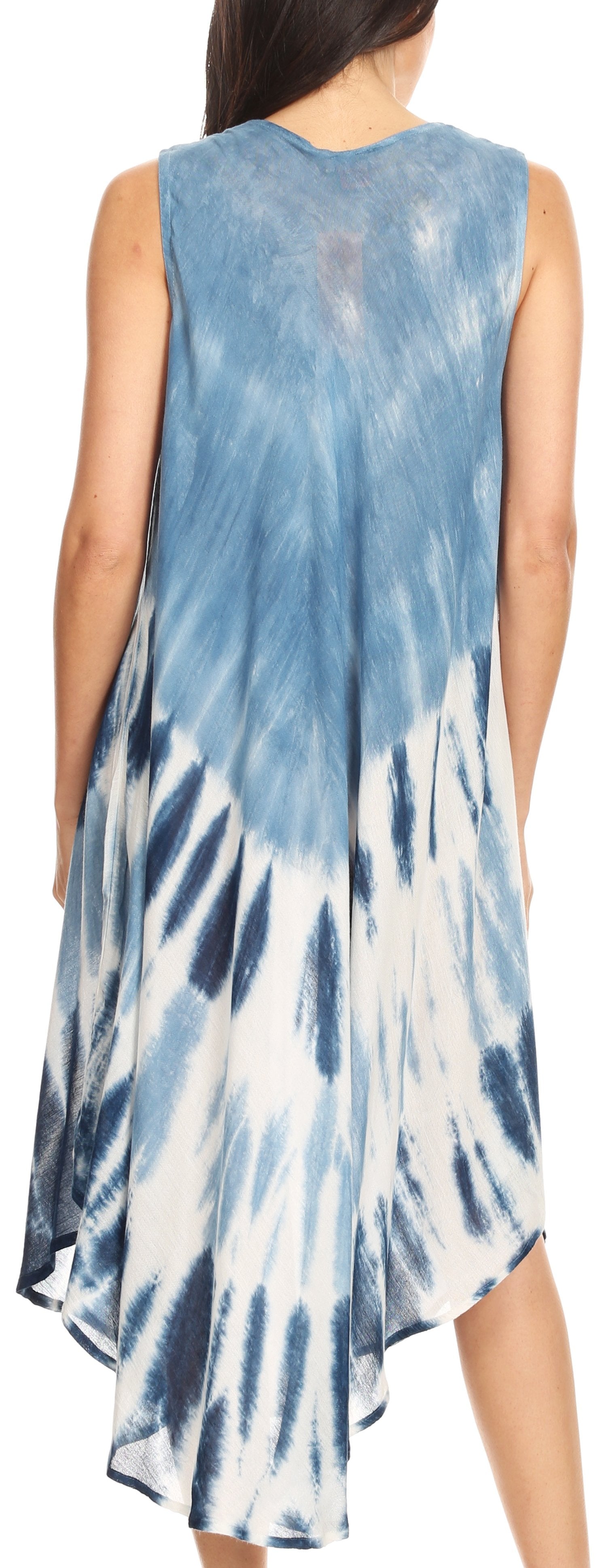 Vestido largo informal sin mangas con efecto tie-dye y tirantes finos para mujer de Sakkas Ambra