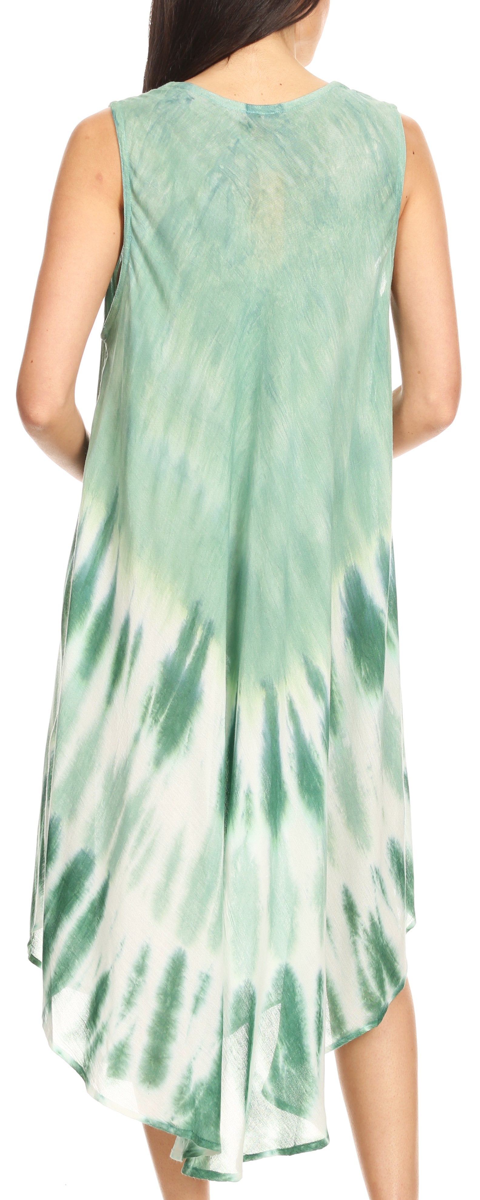 Vestido largo informal sin mangas con efecto tie-dye y tirantes finos para mujer de Sakkas Ambra