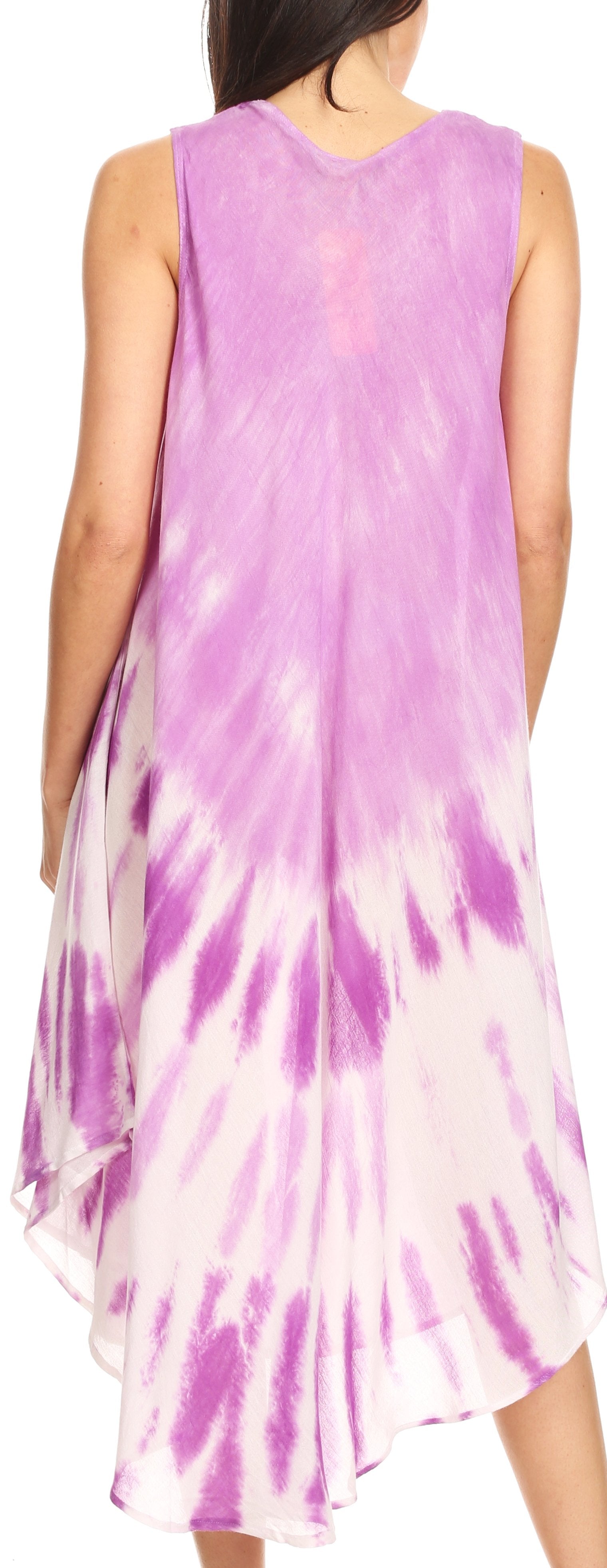 Vestido largo informal sin mangas con efecto tie-dye y tirantes finos para mujer de Sakkas Ambra