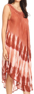 Vestido largo informal sin mangas con efecto tie-dye y tirantes finos para mujer de Sakkas Ambra