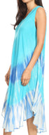 Vestido largo informal sin mangas con efecto tie-dye y tirantes finos para mujer de Sakkas Ambra