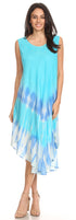 Vestido largo informal sin mangas con efecto tie-dye y tirantes finos para mujer de Sakkas Ambra