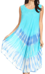 Vestido largo informal sin mangas con efecto tie-dye y tirantes finos para mujer de Sakkas Ambra