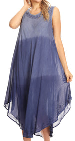 Vestido largo informal sin mangas con efecto tie-dye y tirantes finos para mujer de Sakkas Ambra