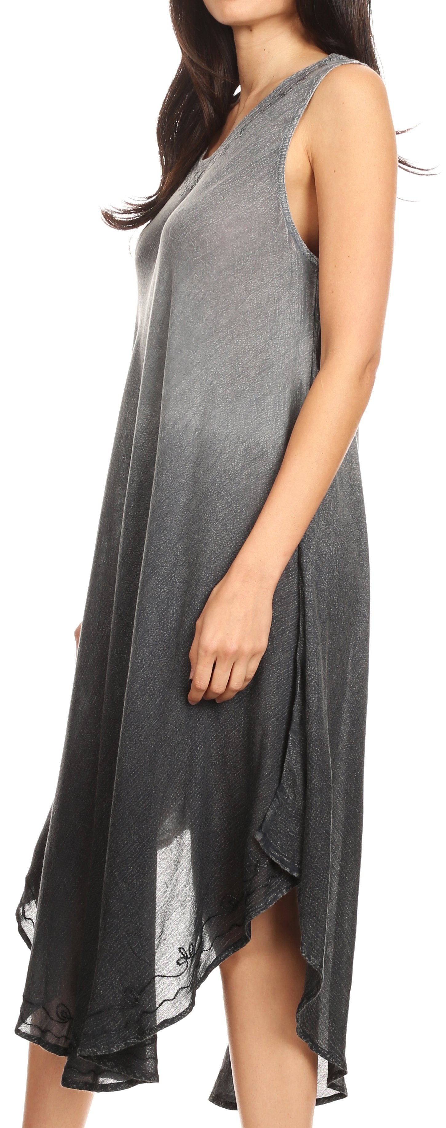 Vestido largo informal sin mangas con efecto tie-dye y tirantes finos para mujer de Sakkas Ambra