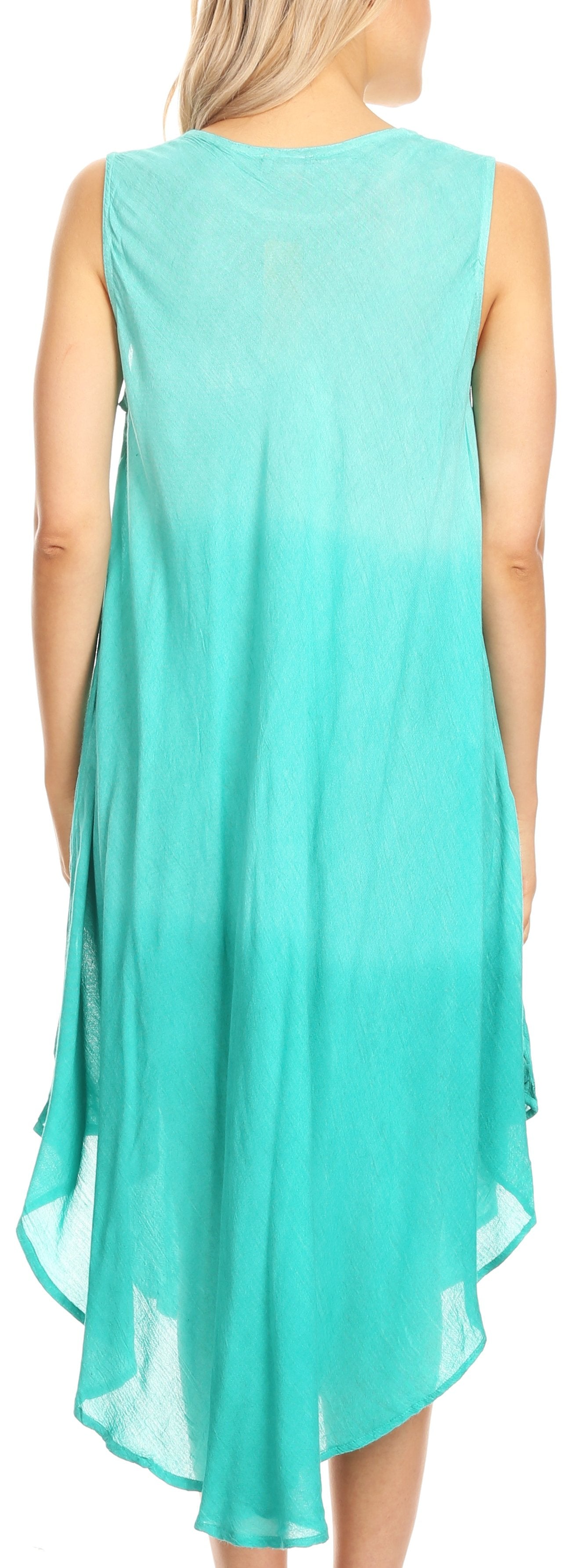 Vestido largo informal sin mangas con efecto tie-dye y tirantes finos para mujer de Sakkas Ambra