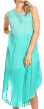 Vestido largo informal sin mangas con efecto tie-dye y tirantes finos para mujer de Sakkas Ambra