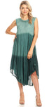 Vestido largo informal sin mangas con efecto tie-dye y tirantes finos para mujer de Sakkas Ambra