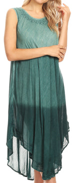 Vestido largo informal sin mangas con efecto tie-dye y tirantes finos para mujer de Sakkas Ambra