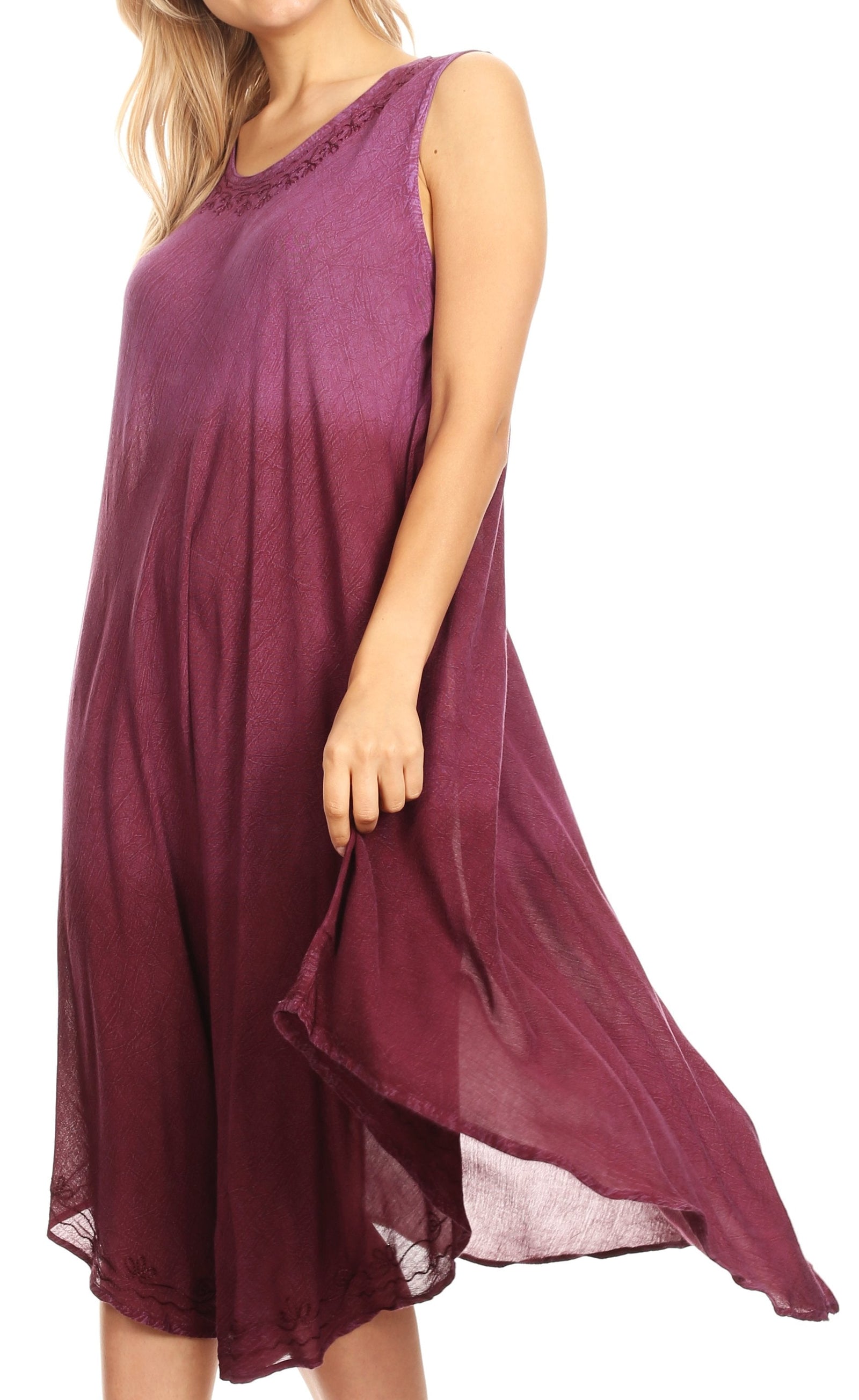 Vestido largo informal sin mangas con efecto tie-dye y tirantes finos para mujer de Sakkas Ambra