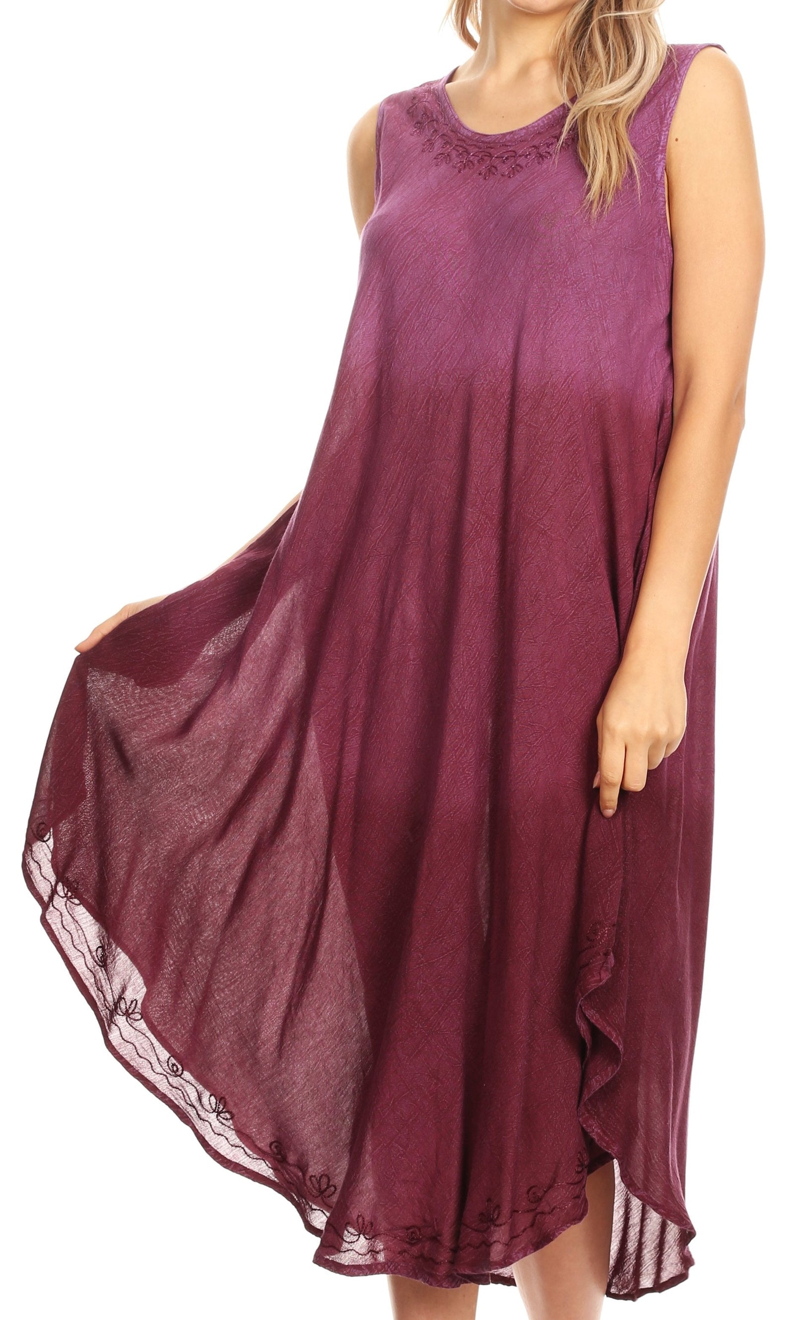 Vestido largo informal sin mangas con efecto tie-dye y tirantes finos para mujer de Sakkas Ambra