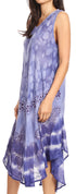 Vestido largo informal sin mangas con efecto tie-dye y tirantes finos para mujer de Sakkas Ambra