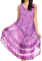 Vestido largo informal sin mangas con efecto tie-dye y tirantes finos para mujer de Sakkas Ambra