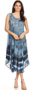 Vestido largo informal sin mangas con efecto tie-dye y tirantes finos para mujer de Sakkas Ambra
