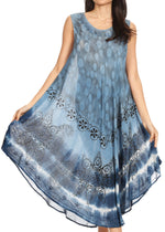 Vestido largo informal sin mangas con efecto tie-dye y tirantes finos para mujer de Sakkas Ambra