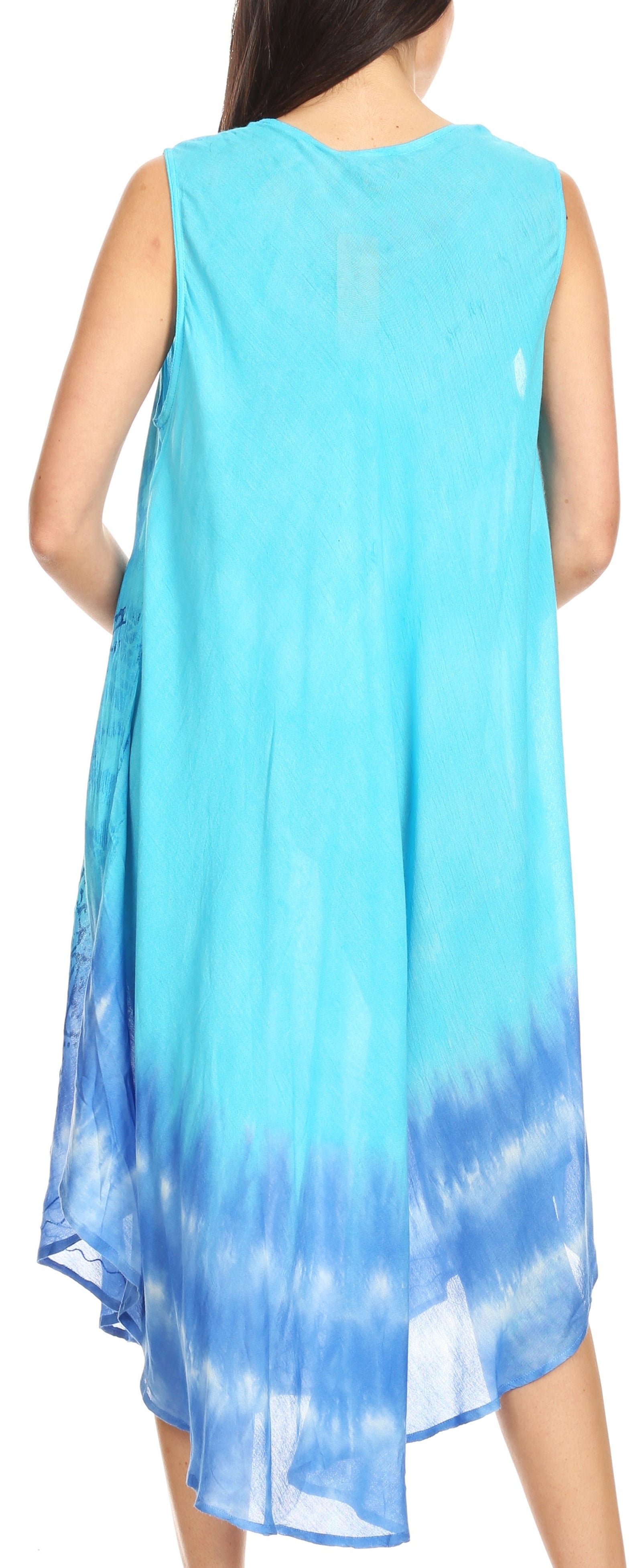 Vestido largo informal sin mangas con efecto tie-dye y tirantes finos para mujer de Sakkas Ambra