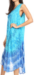 Vestido largo informal sin mangas con efecto tie-dye y tirantes finos para mujer de Sakkas Ambra