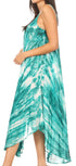 Vestido caftán Sakkas Liz para mujer, largo, suelto, sin mangas, informal, de verano