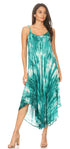 Vestido caftán Sakkas Liz para mujer, largo, suelto, sin mangas, informal, de verano