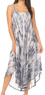 Vestido caftán Sakkas Liz para mujer, largo, suelto, sin mangas, informal, de verano