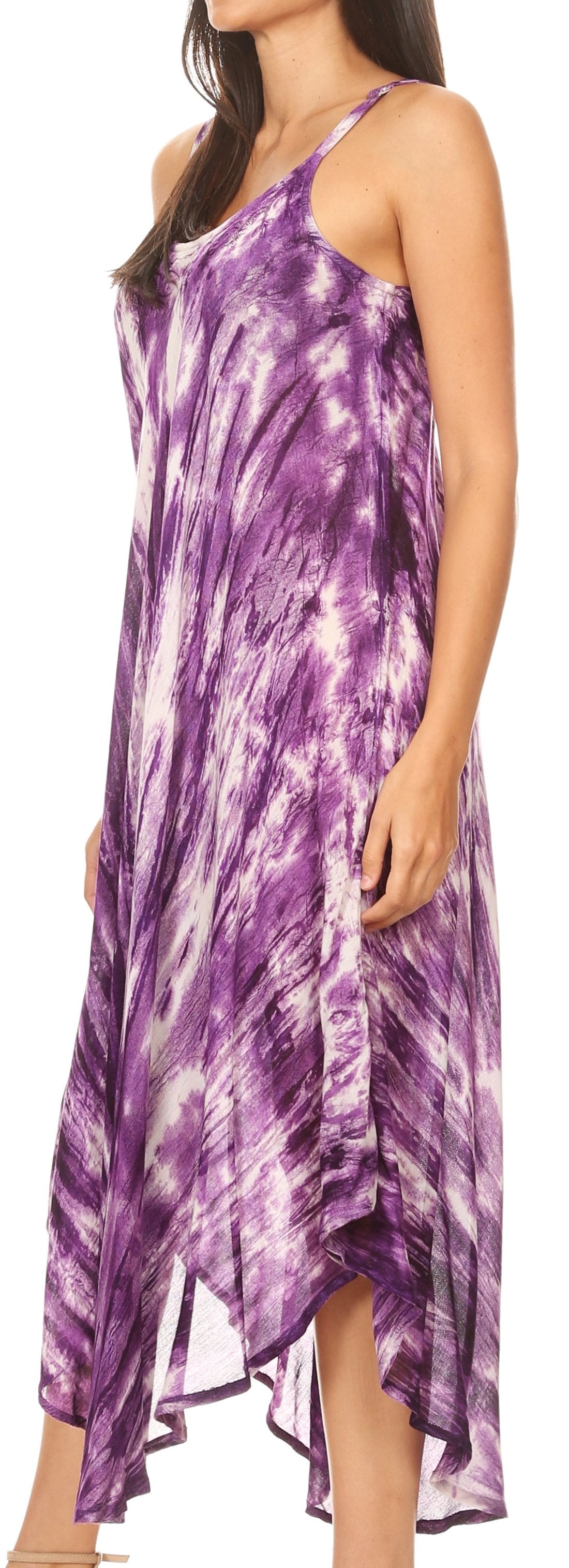 Vestido caftán Sakkas Liz para mujer, largo, suelto, sin mangas, informal, de verano