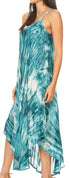Vestido caftán Sakkas Liz para mujer, largo, suelto, sin mangas, informal, de verano