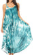 Vestido caftán Sakkas Liz para mujer, largo, suelto, sin mangas, informal, de verano