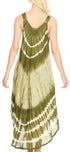 Vestido caftán Sakkas Liz para mujer, largo, suelto, sin mangas, informal, de verano