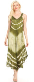 Vestido caftán Sakkas Liz para mujer, largo, suelto, sin mangas, informal, de verano