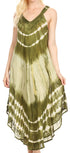 Vestido caftán Sakkas Liz para mujer, largo, suelto, sin mangas, informal, de verano